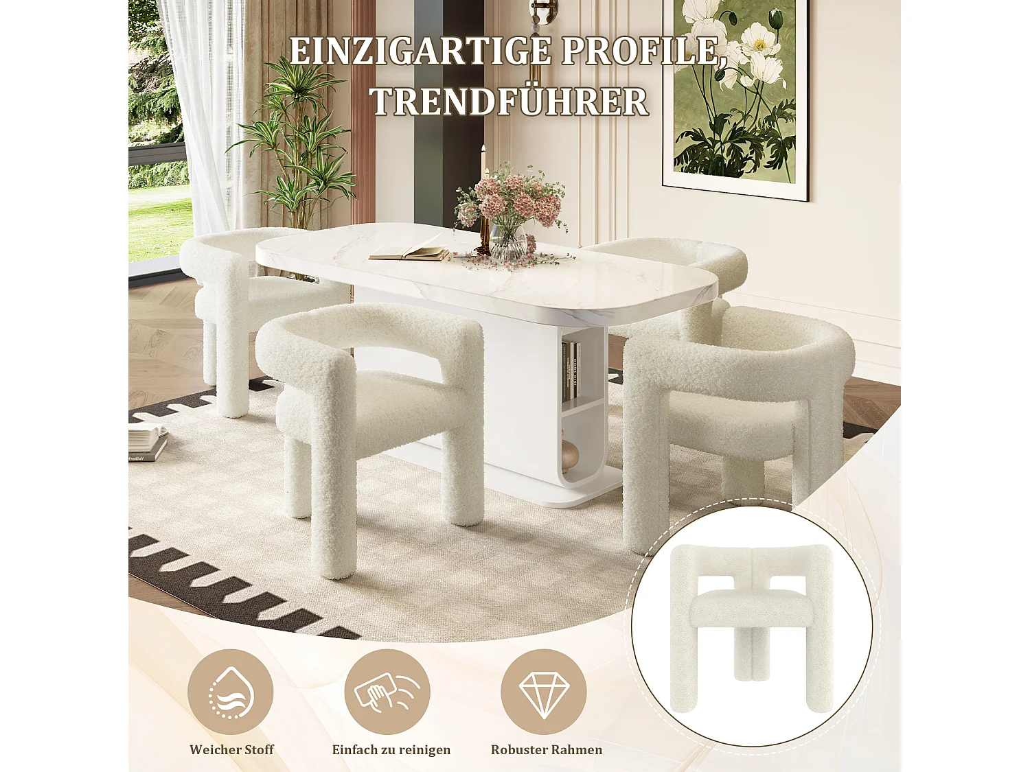 Fauteuil moderne en Teddy Flor ergonomique confortable polyvalent pour salon chambre gris