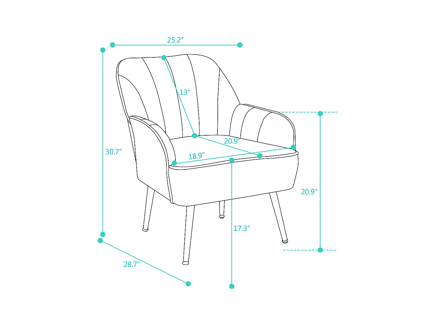 Poltrona Lounge de Veludo Azul Escuro com Pernas de Metal para Sala de Estar, Escritório e Quarto
