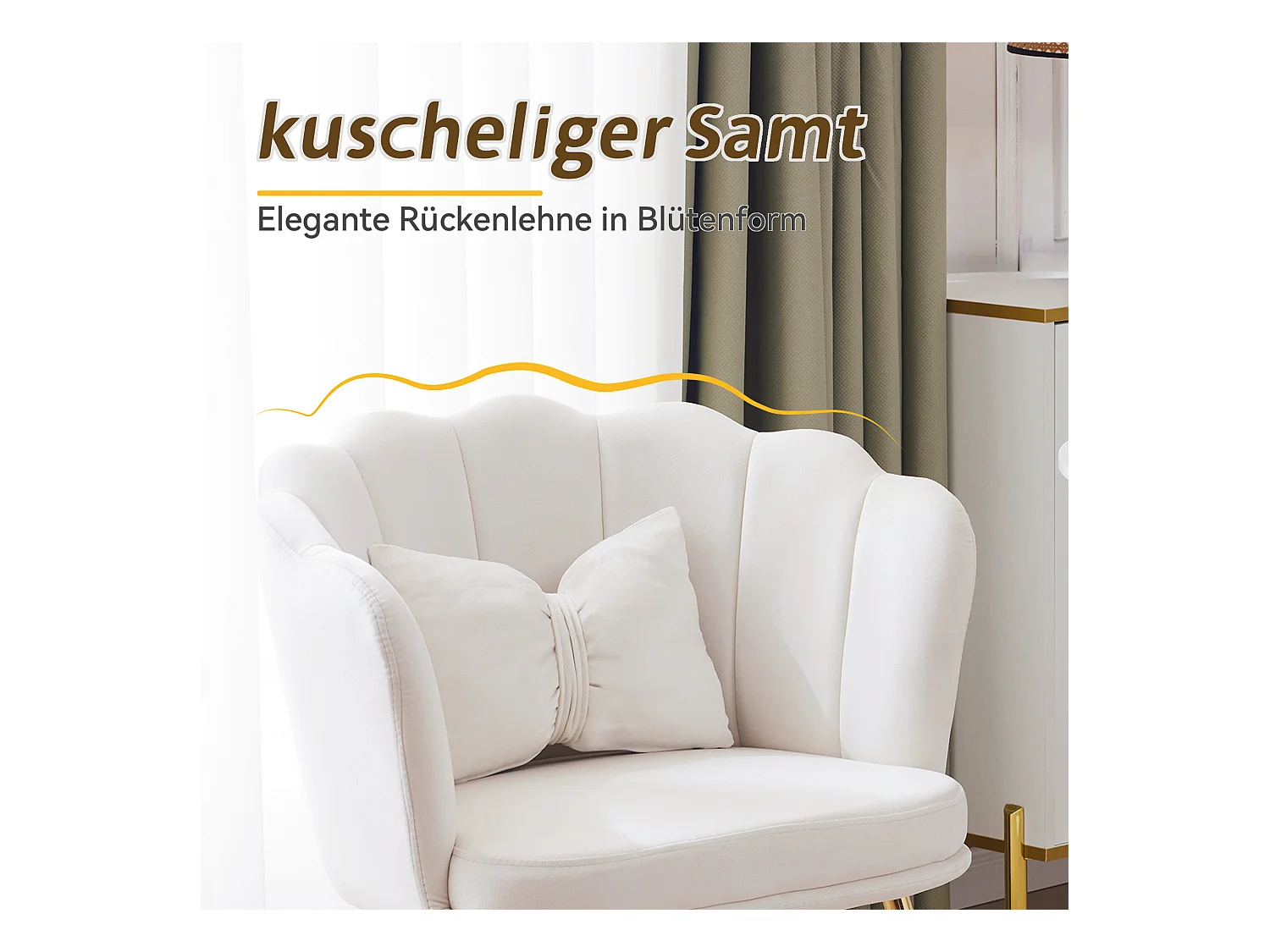 Lotto 4 Fauteuils Velours Design Salon Chambre Pétale Pieds Dorés 63x65x85cm