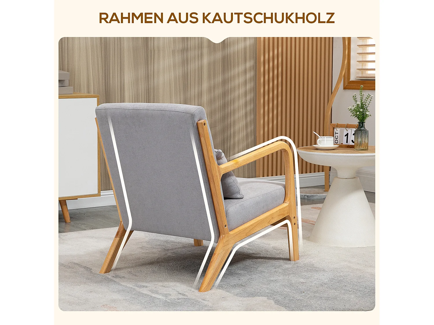 Sillón de terciopelo con reposabrazos y cojín lumbar para salón dormitorio 61x78x76 cm