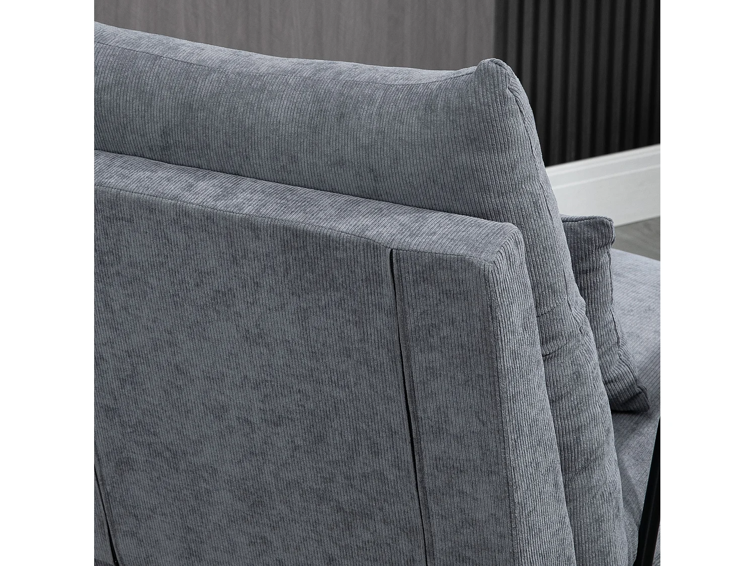 Sillón relax con otomana en tela gris, sillón TV reclinable, asiento lounge 68x91,5x88 cm