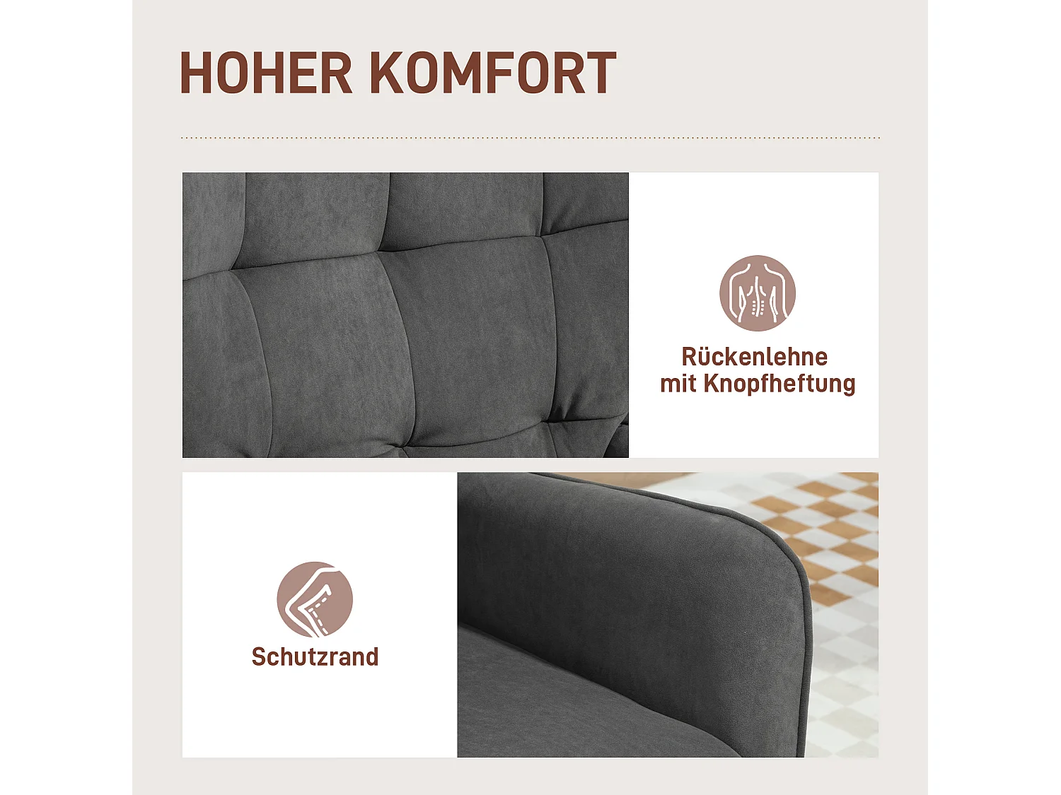 Divano letto in velluto con pieds bois pour salon chambre gris siège confortable