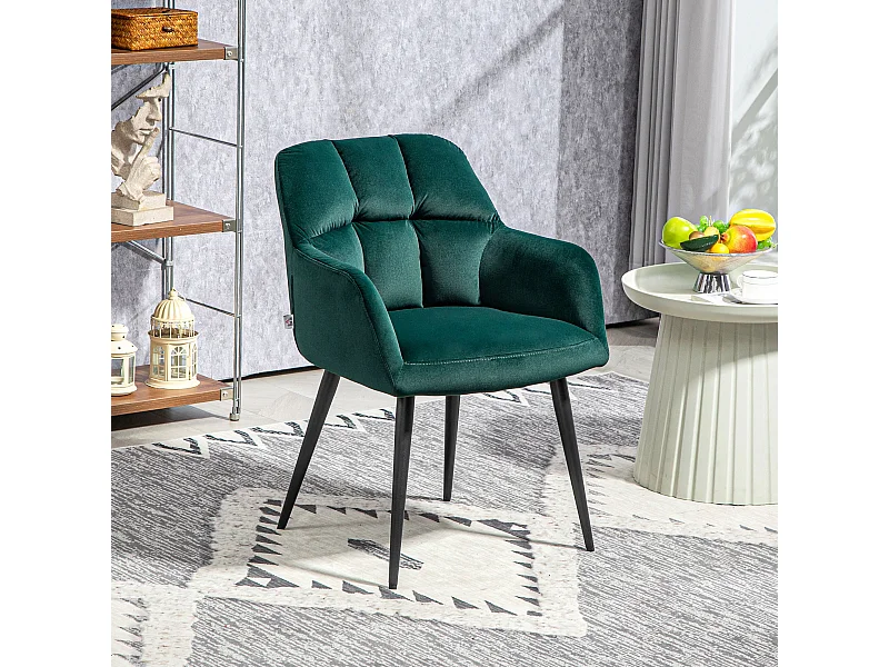 Divano letto in velluto con cuscini e piedini in metallo per camera da letto verde scuro