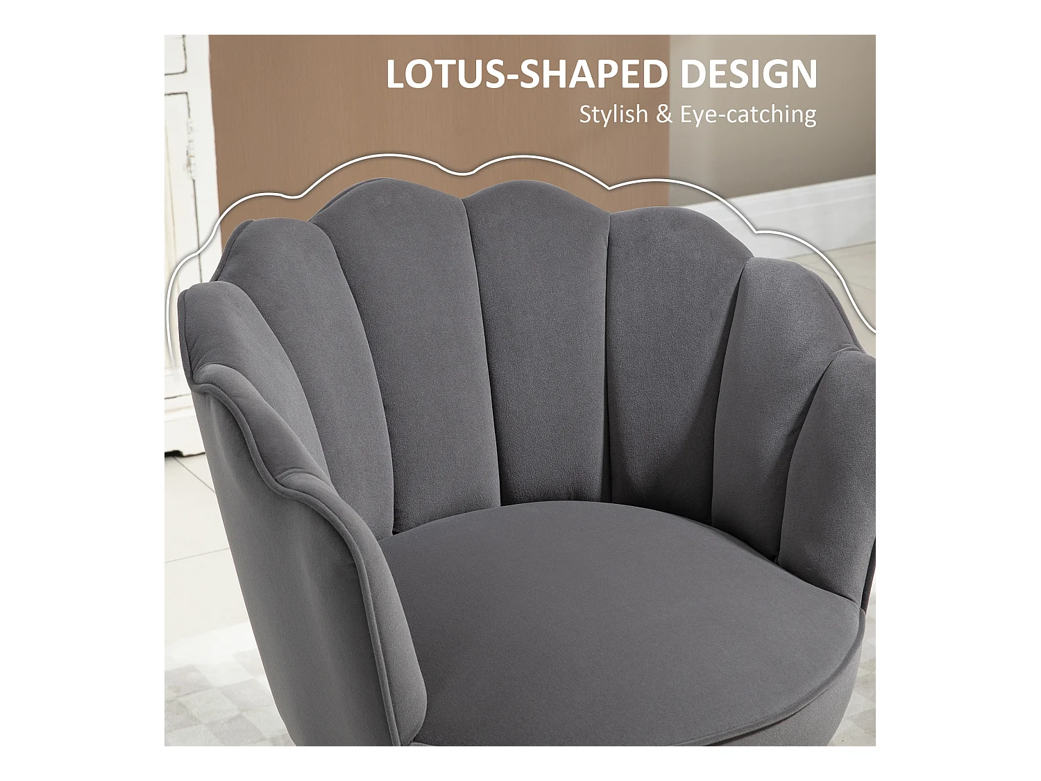 Silla de comedor de terciopelo de poliéster con respaldo y patas de madera para salón cocina gris oscuro 66x72x79cm