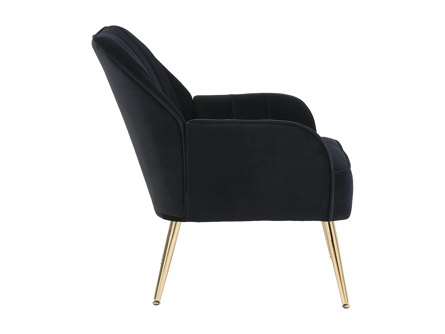 Sillón de terciopelo negro, diseño moderno, cómodo, para salón o oficina, 64 x 73 x 78 cm.