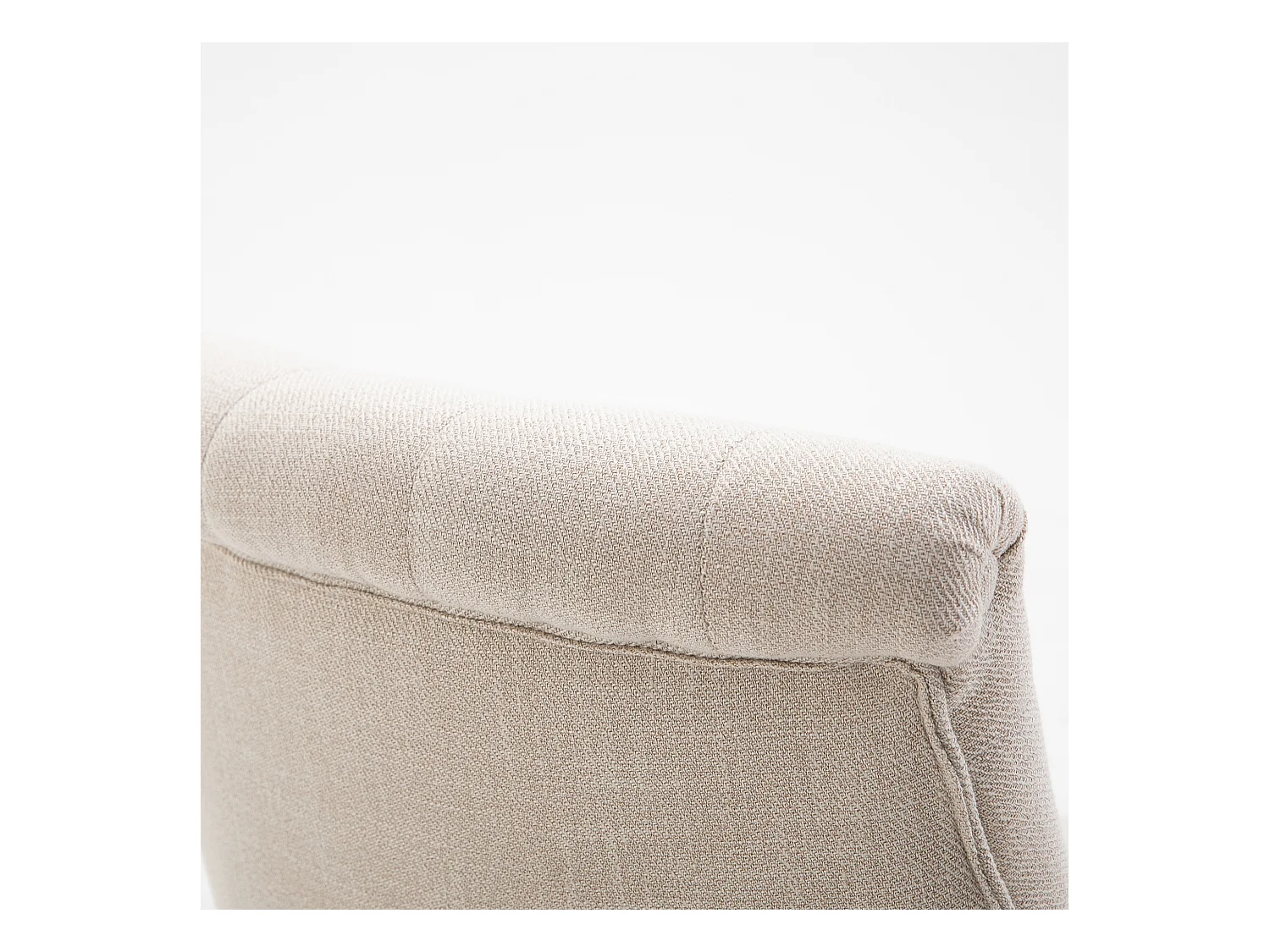 Fauteuil relax lin avec coussin assise confortable salon chambre pieds bois crème 52,5x69x77 cm