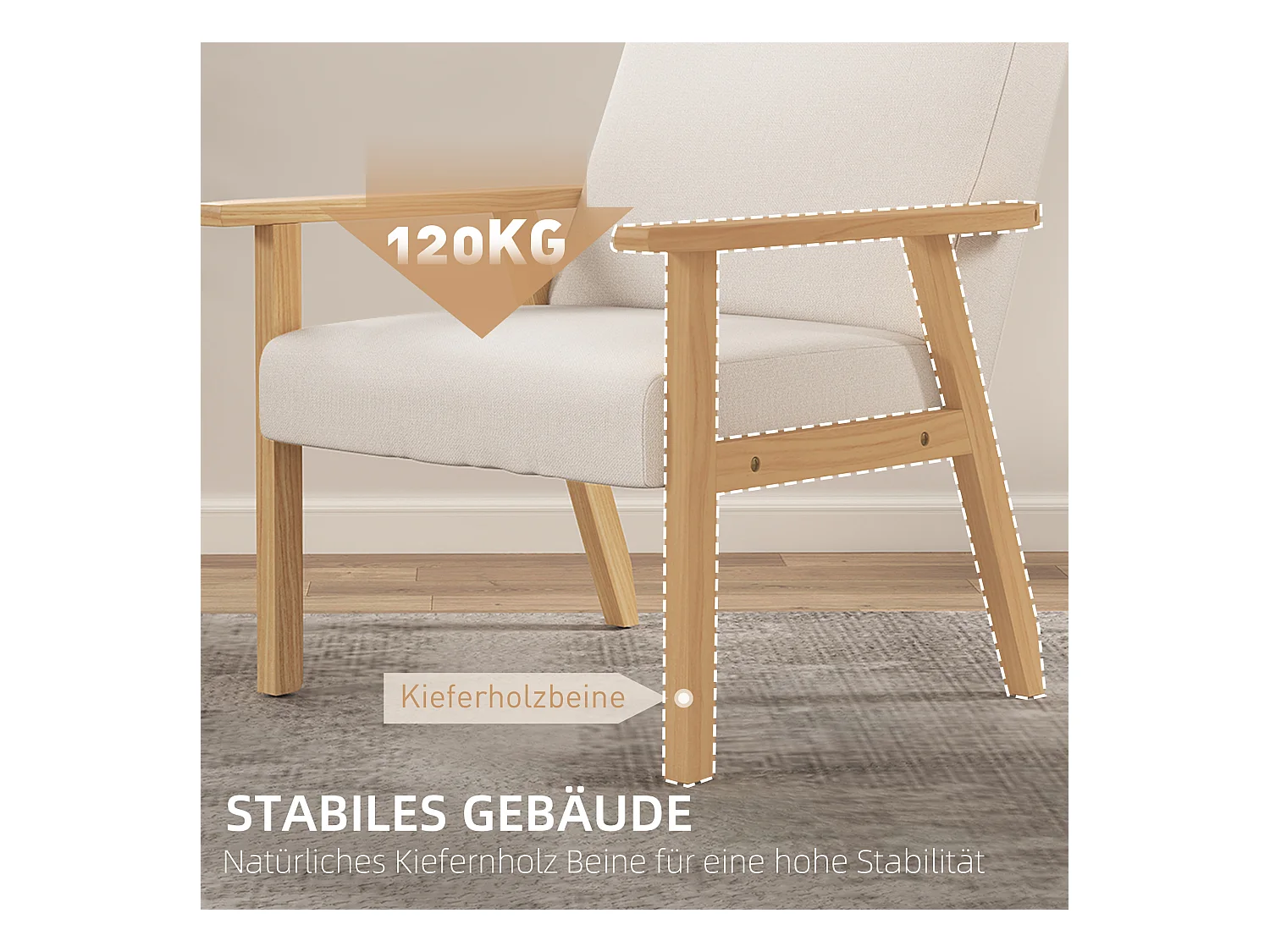 Divano letto in lino con comodini per salone e camera da letto, quadro in legno massiccio, 64x70x72 cm