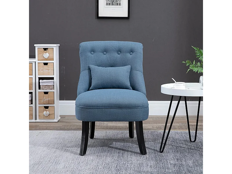 Poltrona relax con divano letto dossier lin bleu pour salon chambre 52,5x69x77 cm