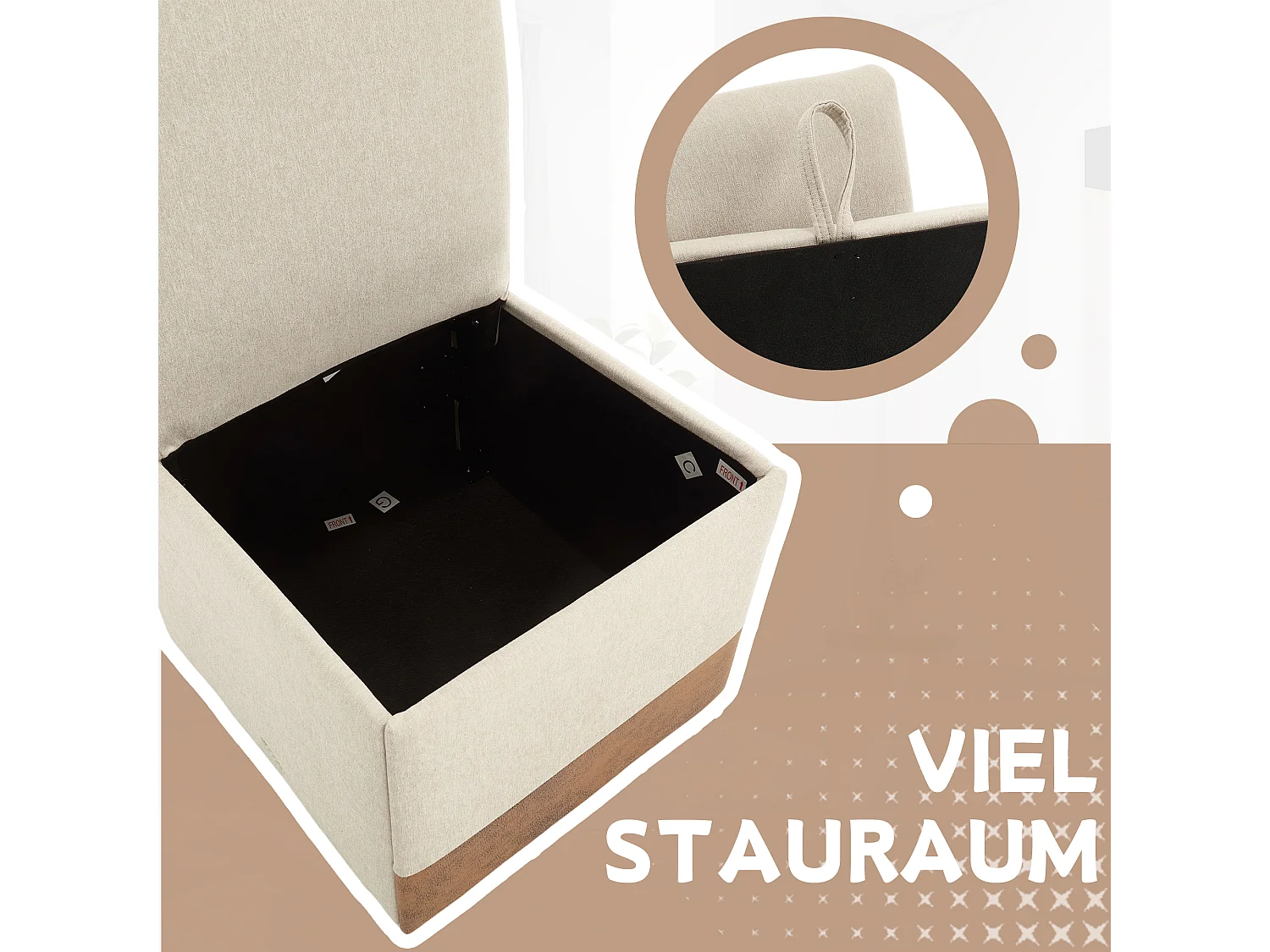 Sillas de comedor 2 piezas giratorias con almacenamiento, modernas, de tela, sin brazos, color café, microfibra, beige