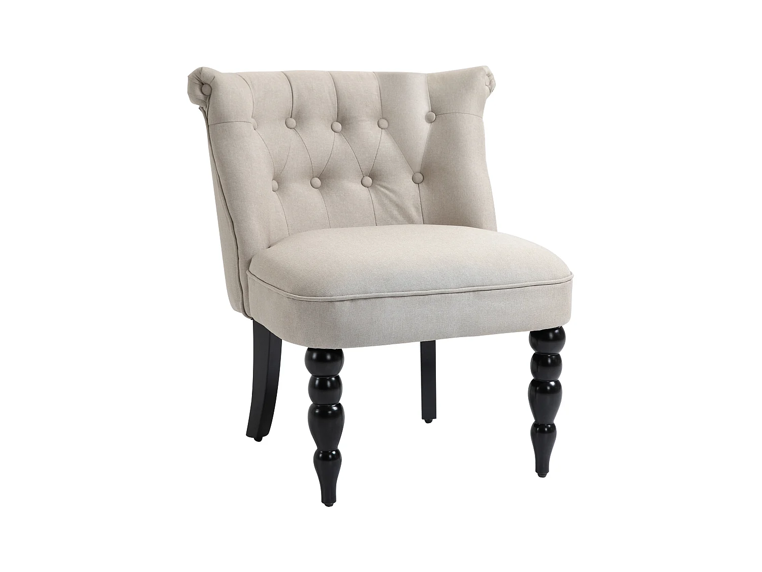 Sedia vintage in lino con sedie per salone e sala da pranzo beige 67x67x78 cm