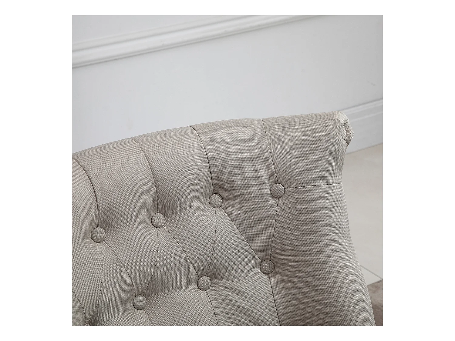 Sedia vintage in lino con sedie per salone e sala da pranzo beige 67x67x78 cm