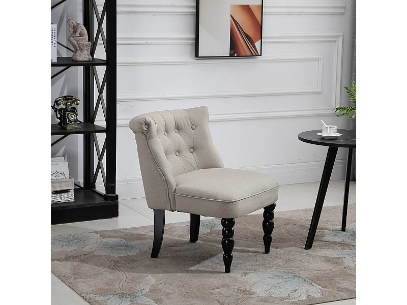 Sedia vintage in lino con sedie per salone e sala da pranzo beige 67x67x78 cm