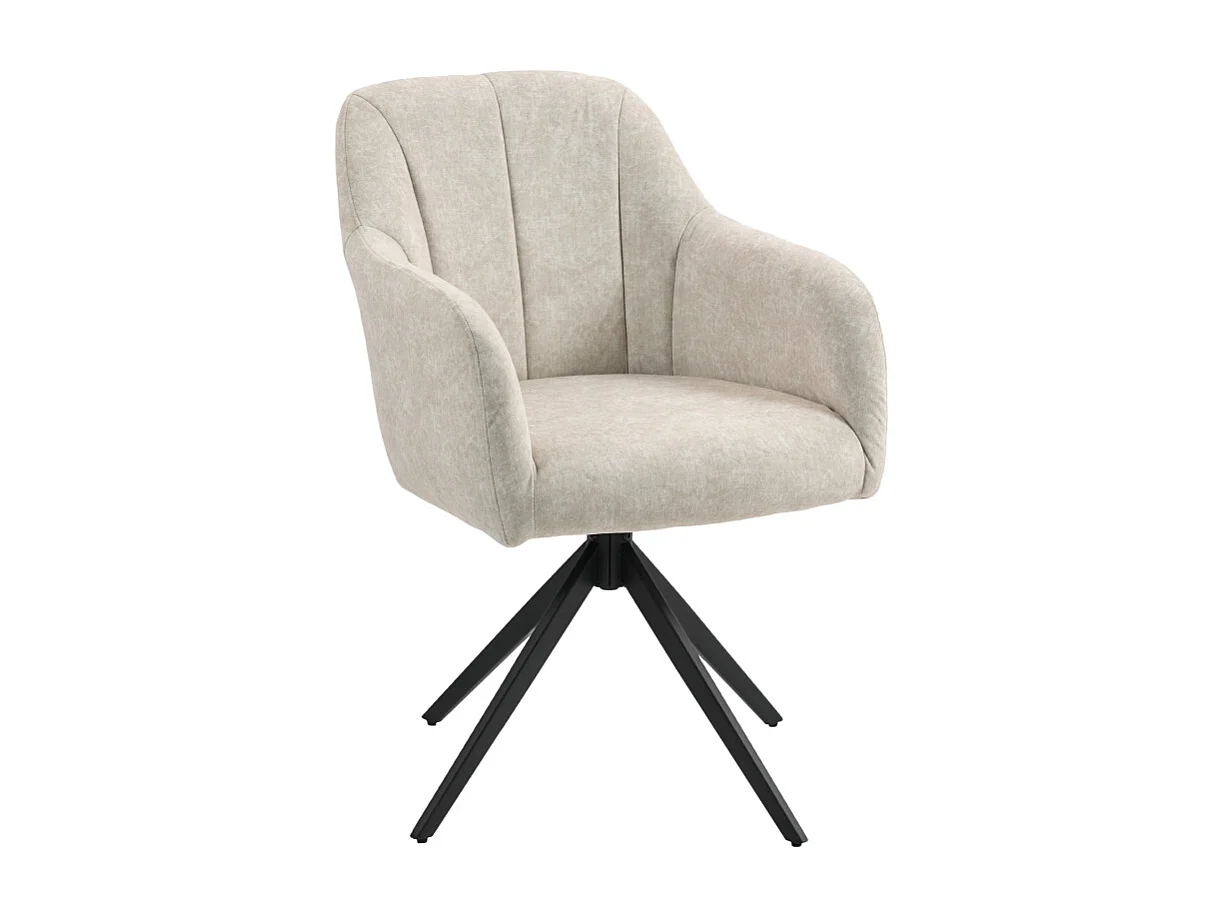 Sillón giratorio tapizado en terciopelo para sala de estar, dormitorio, oficina, beige, 360°