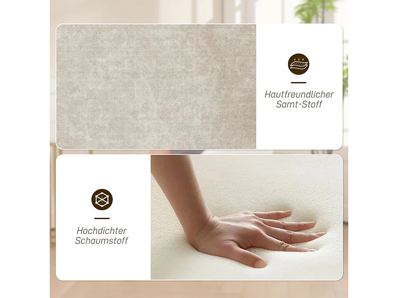 Sillón giratorio tapizado en terciopelo para sala de estar, dormitorio, oficina, beige, 360°