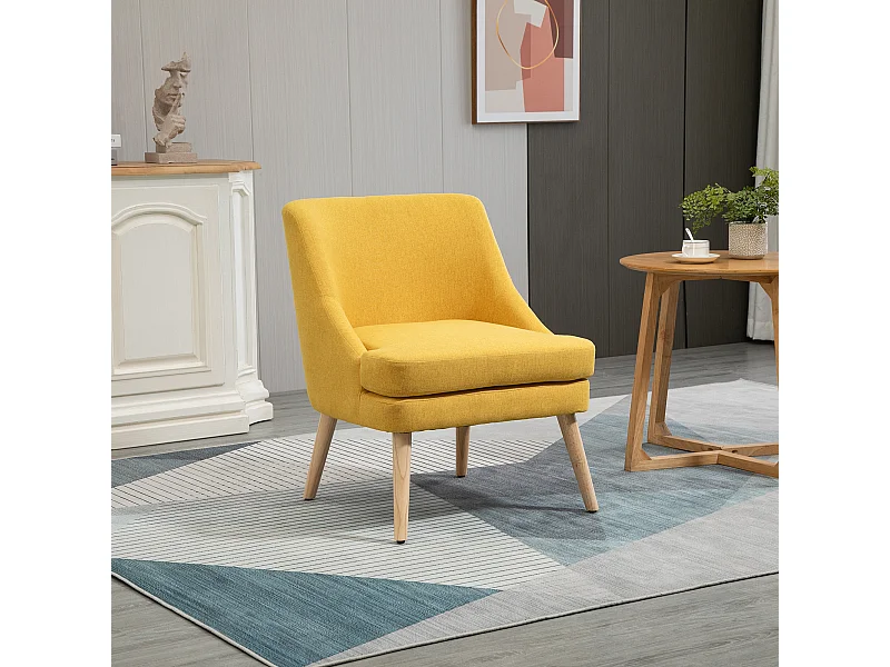 Chaise de salle à manger con divani in tessuto effetto tessuto in legno per salone camera gialla