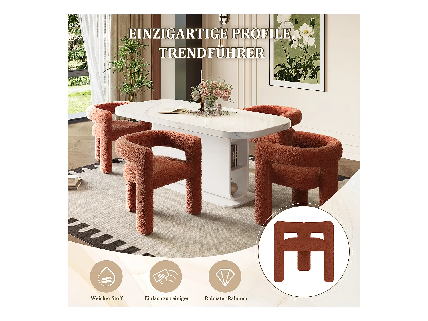 Sedia ergonomica Teddy Flor dal design confortevole, moderna, polivalente, da salone, da camera grigia