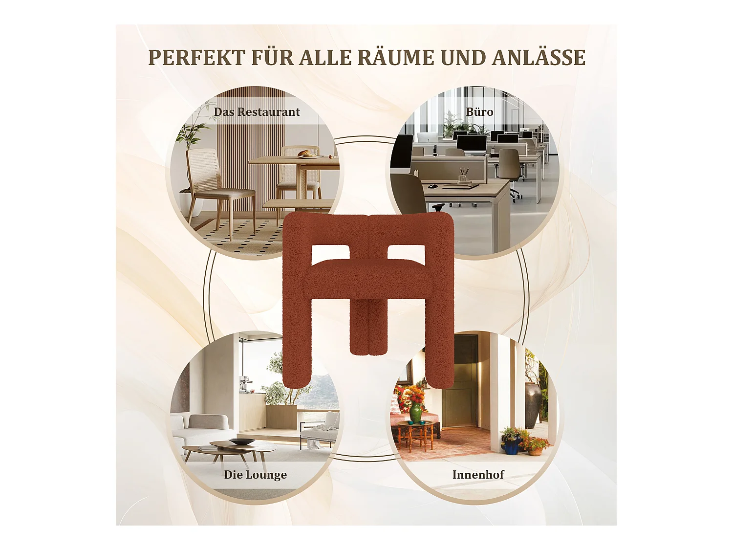 Sedia ergonomica Teddy Flor dal design confortevole, moderna, polivalente, da salone, da camera grigia