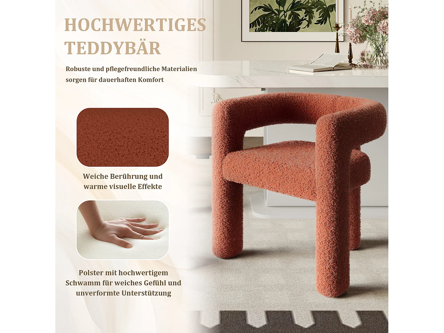 Poltrona ergonômica Teddy Flor confortável design moderno versátil sala de estar quarto cinza
