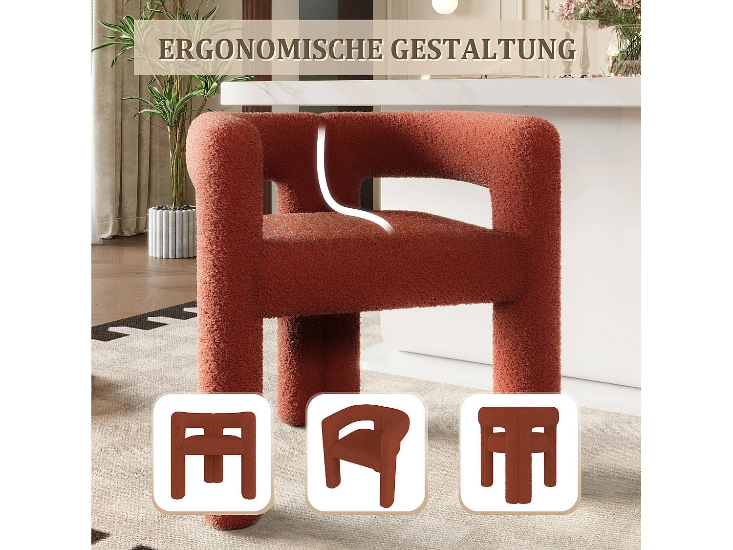 Poltrona ergonômica Teddy Flor confortável design moderno versátil sala de estar quarto cinza