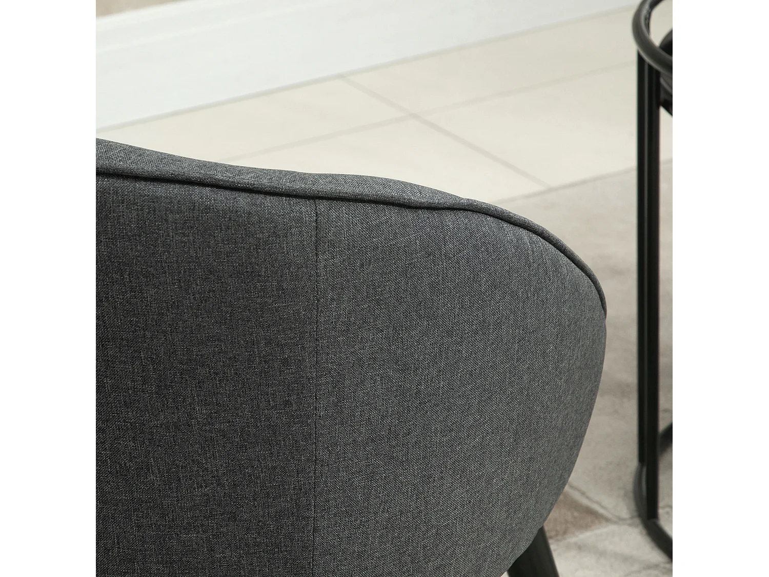 Sillón moderno de lino, silla de oficina, salón, comedor, madera gris, 71 x 65 x 75 cm