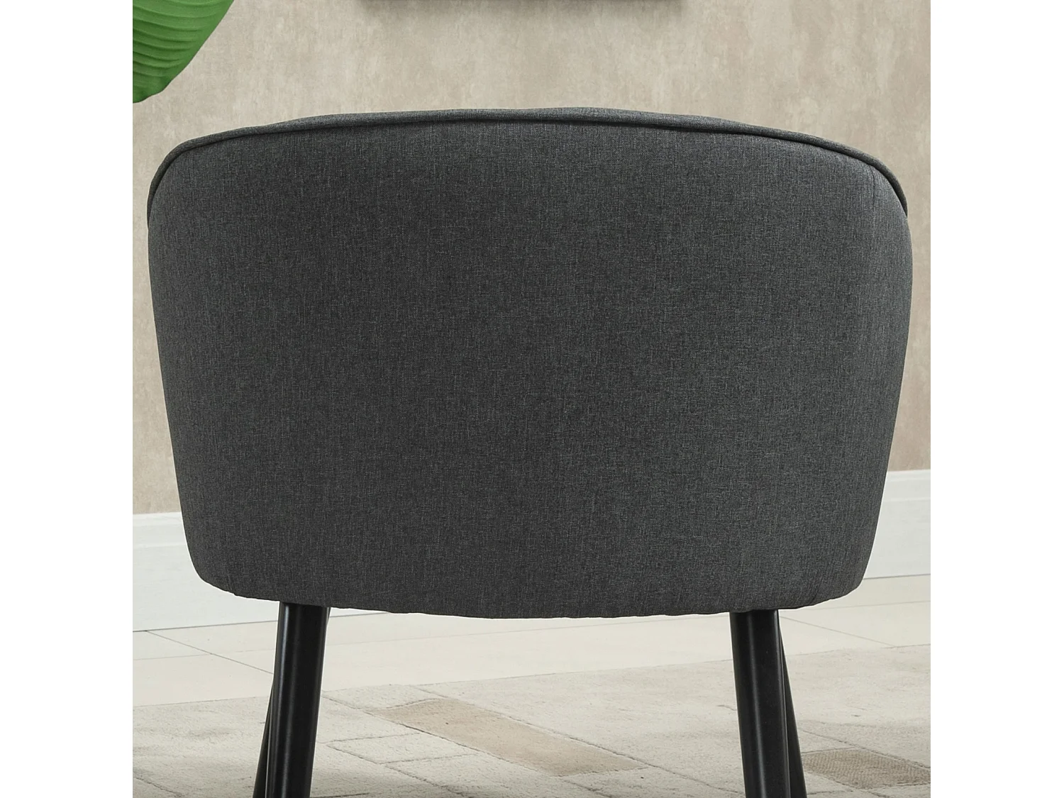 Sillón moderno de lino, silla de oficina, salón, comedor, madera gris, 71 x 65 x 75 cm