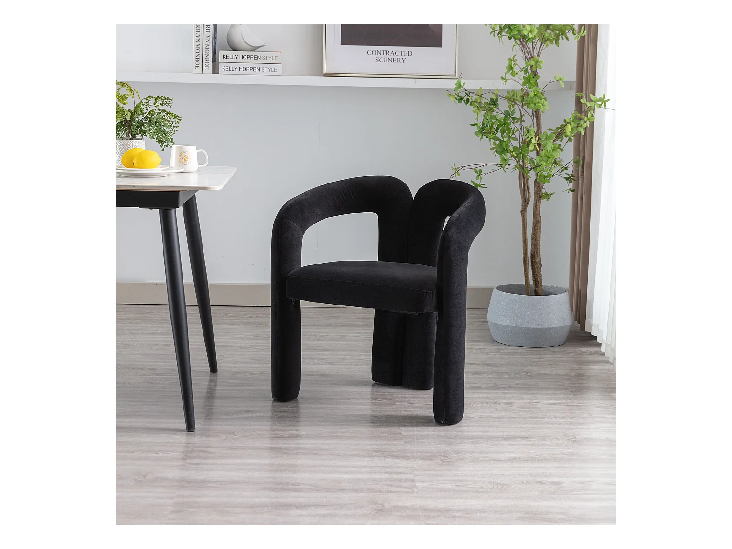 Chaises salle à manger velluto moderne lotto di 2 con cartella ergonomica piedi legno grigio confortevole