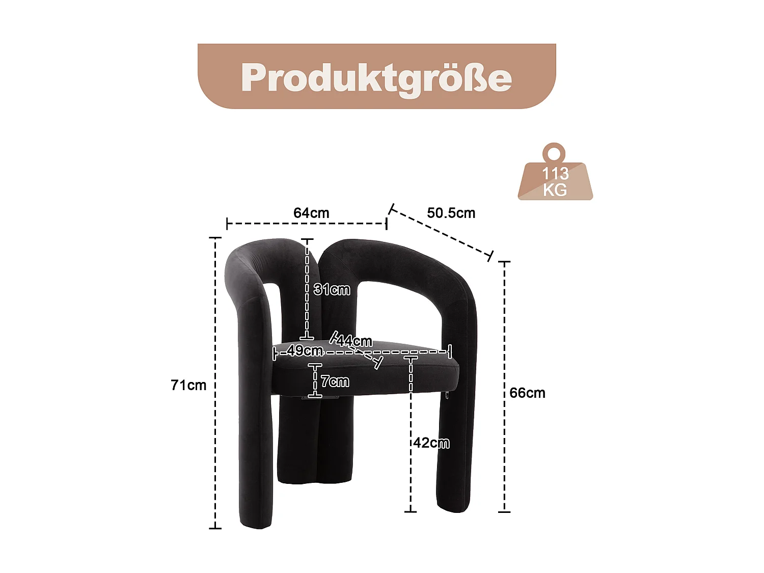 Juego de 2 sillas de comedor modernas de terciopelo con respaldo ergonómico y cómodas patas de madera gris.