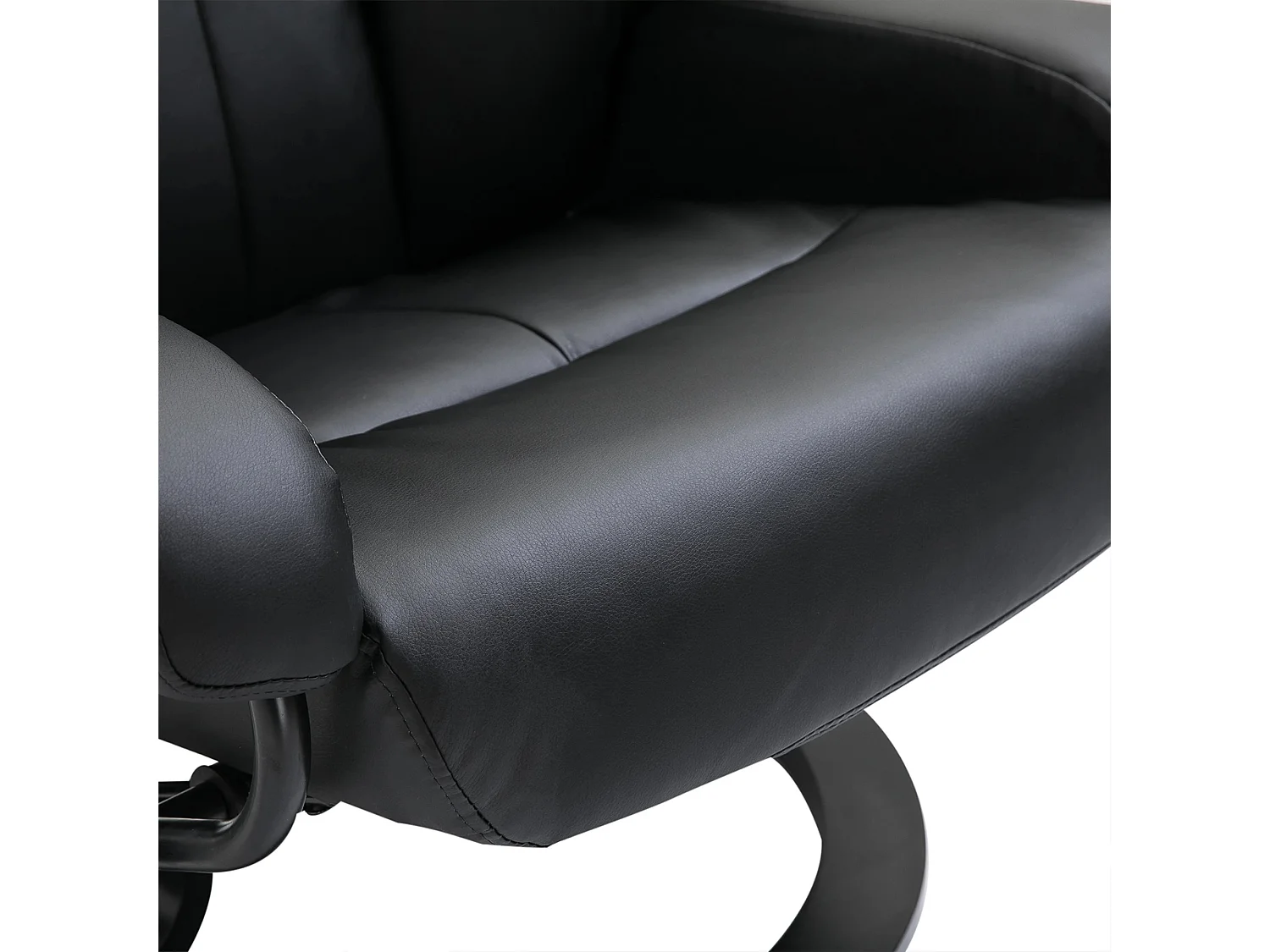 Poltrona TV inclinabile con ottomane in pelle sintetica poltrona relax pivotant 360° 76x80x102 cm