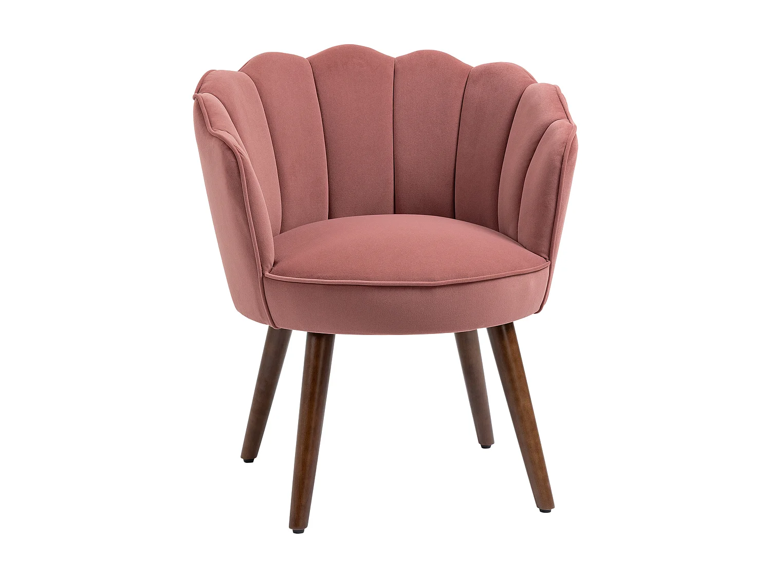 Chaise salle à manger en polyester avec dossier et accoudoirs pour salon chambre rose 66x72x79cm