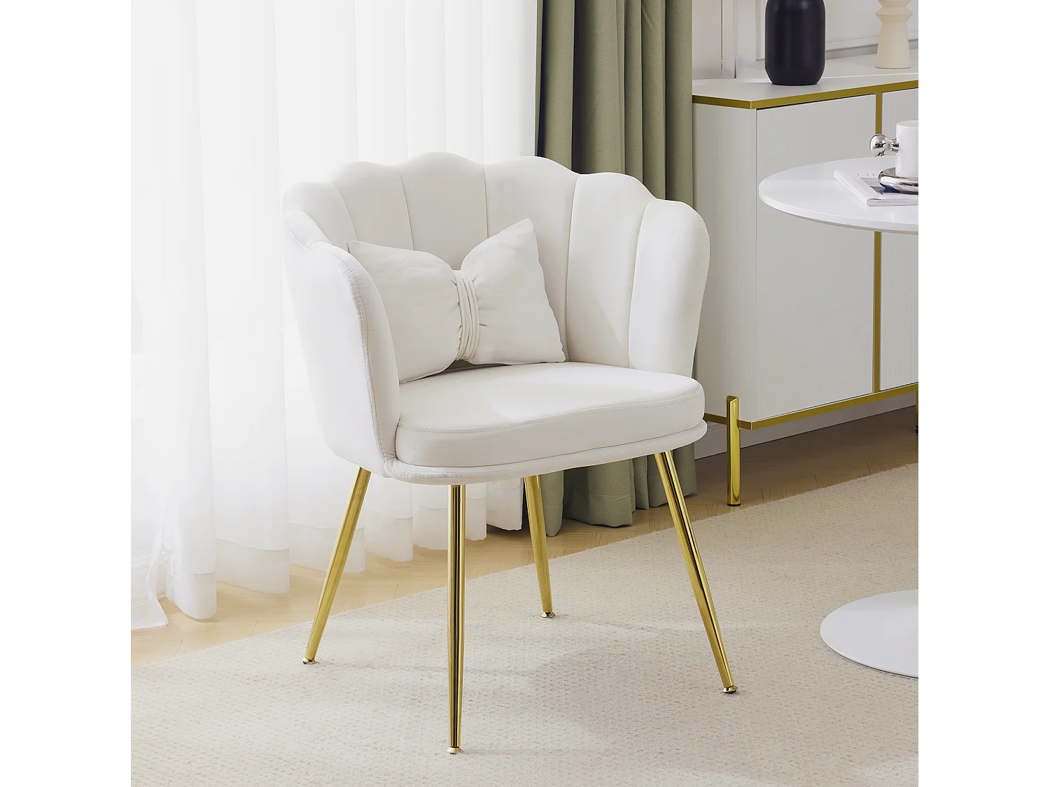 Fauteuil Velours Bleu Pétale Design Confort Salon Chambre 63x65x85cm