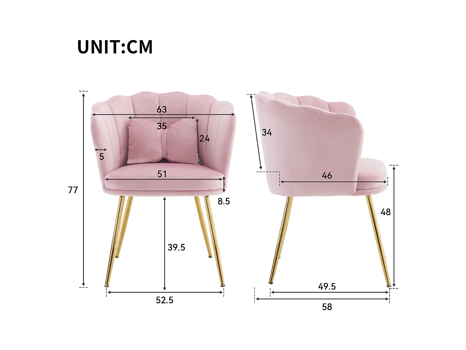 Sillón de terciopelo azul con diseño de pétalos para salón o dormitorio, asiento cómodo, 63 x 65 x 85 cm