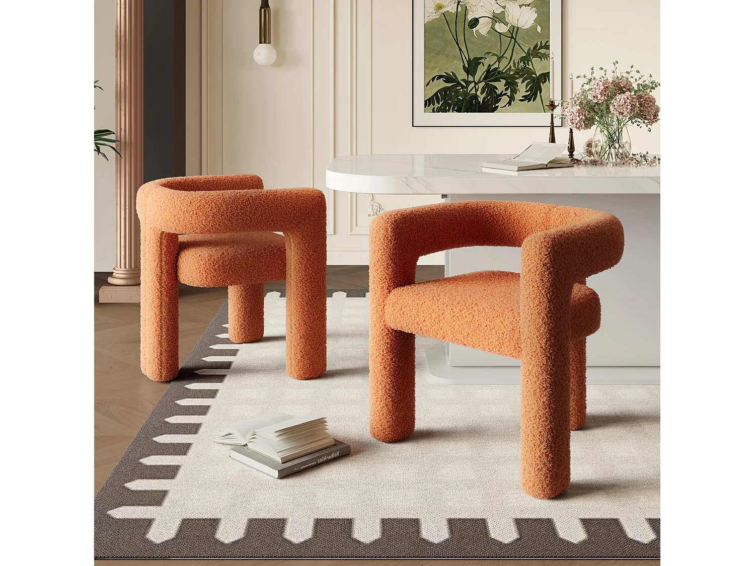 Sedia ergonomica Teddy Flor dal design confortevole, moderna, polivalente, da salone, da camera grigia