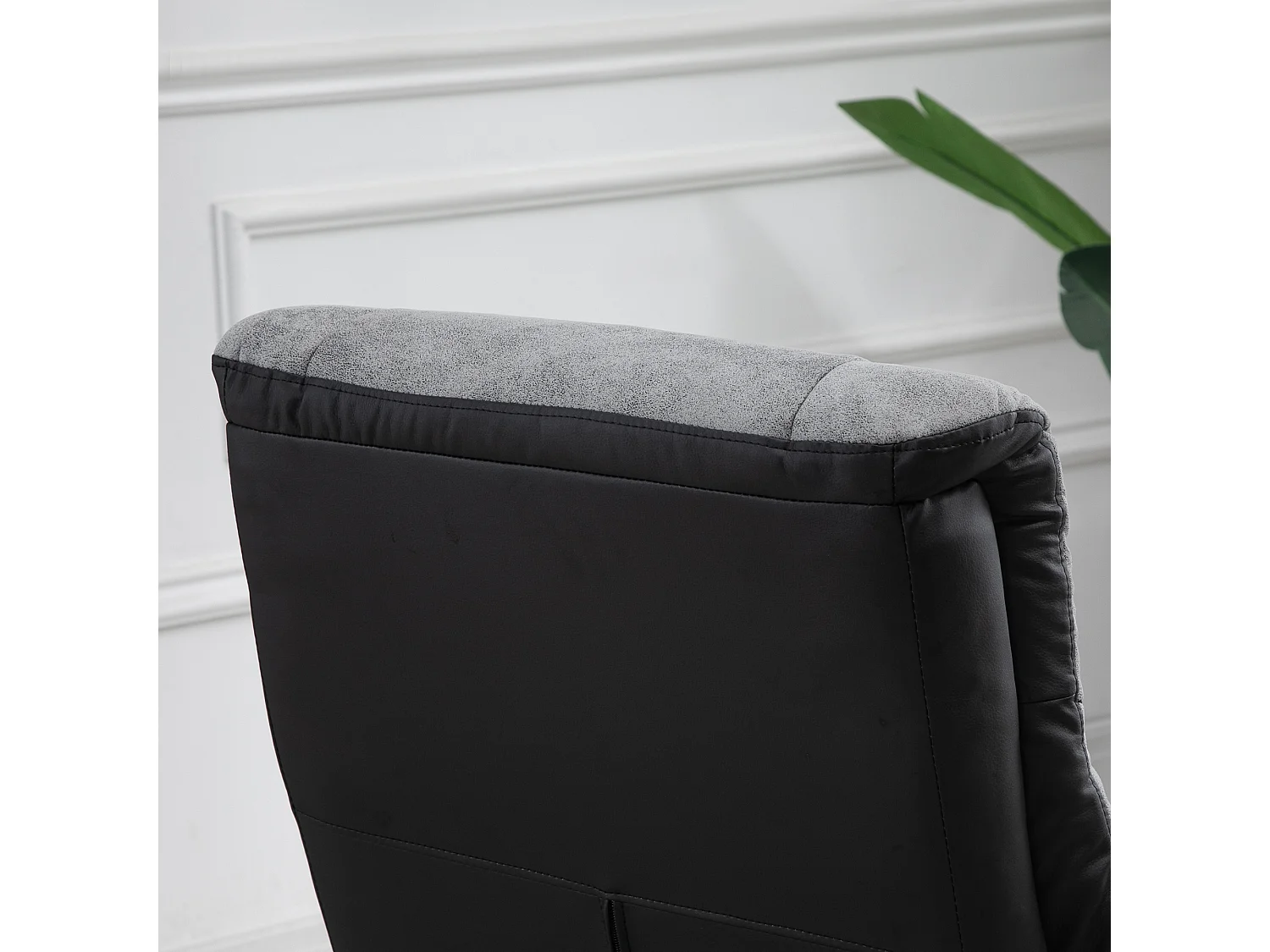 Sillón relax giratorio con reposapiés microfibra reclinable salón dormitorio gris 78x82,5x109 cm