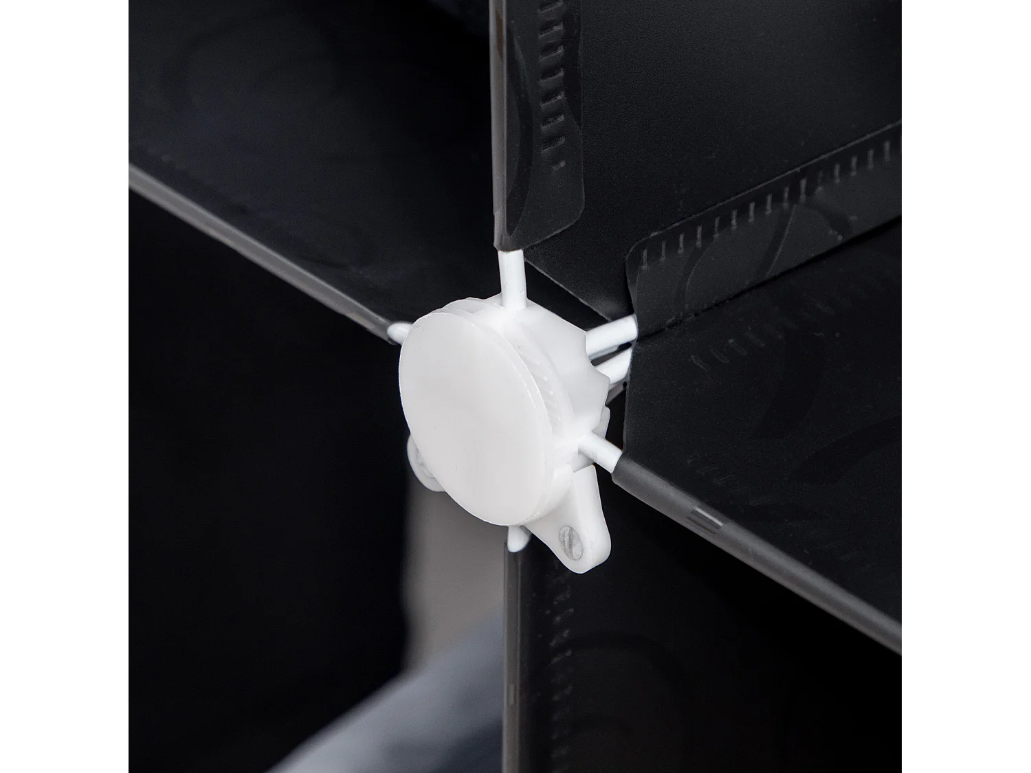 Armadio modulabile in plastica nera bianca con penderie rangement vêtements chambre 111x47x145 cm