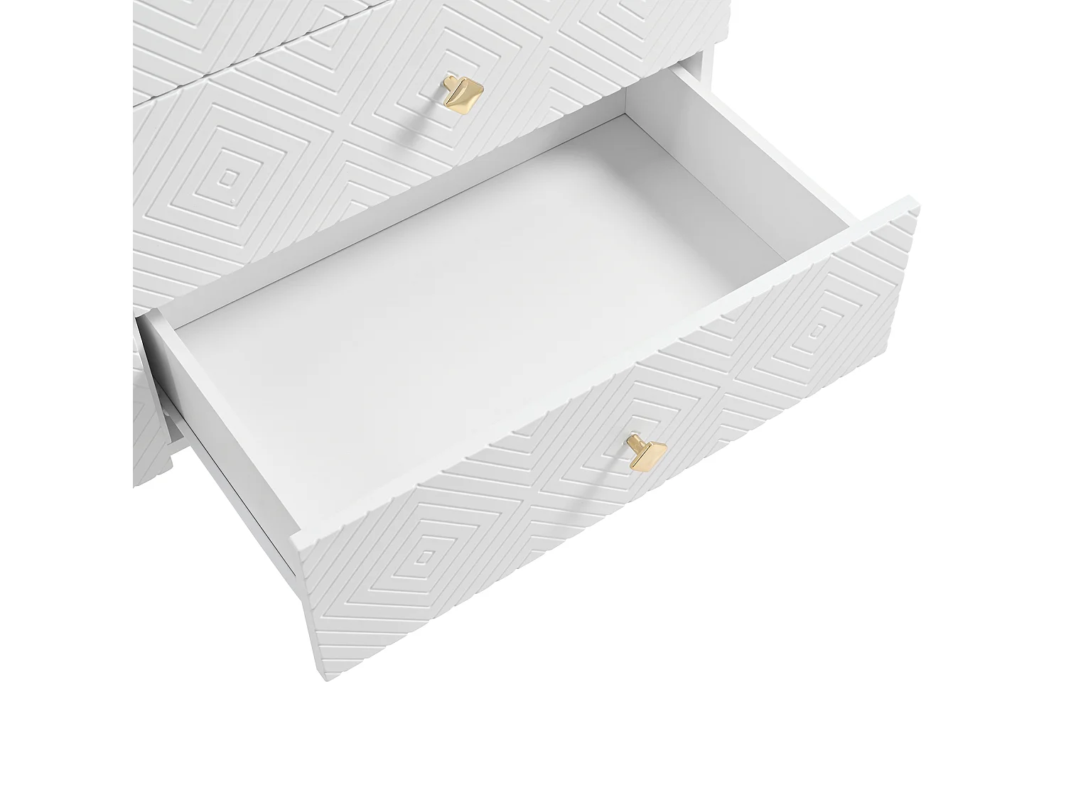 Comò blanche MDF 6 tiroirs rangement chambre salon pieds métal blanc o 120x40x80 cm