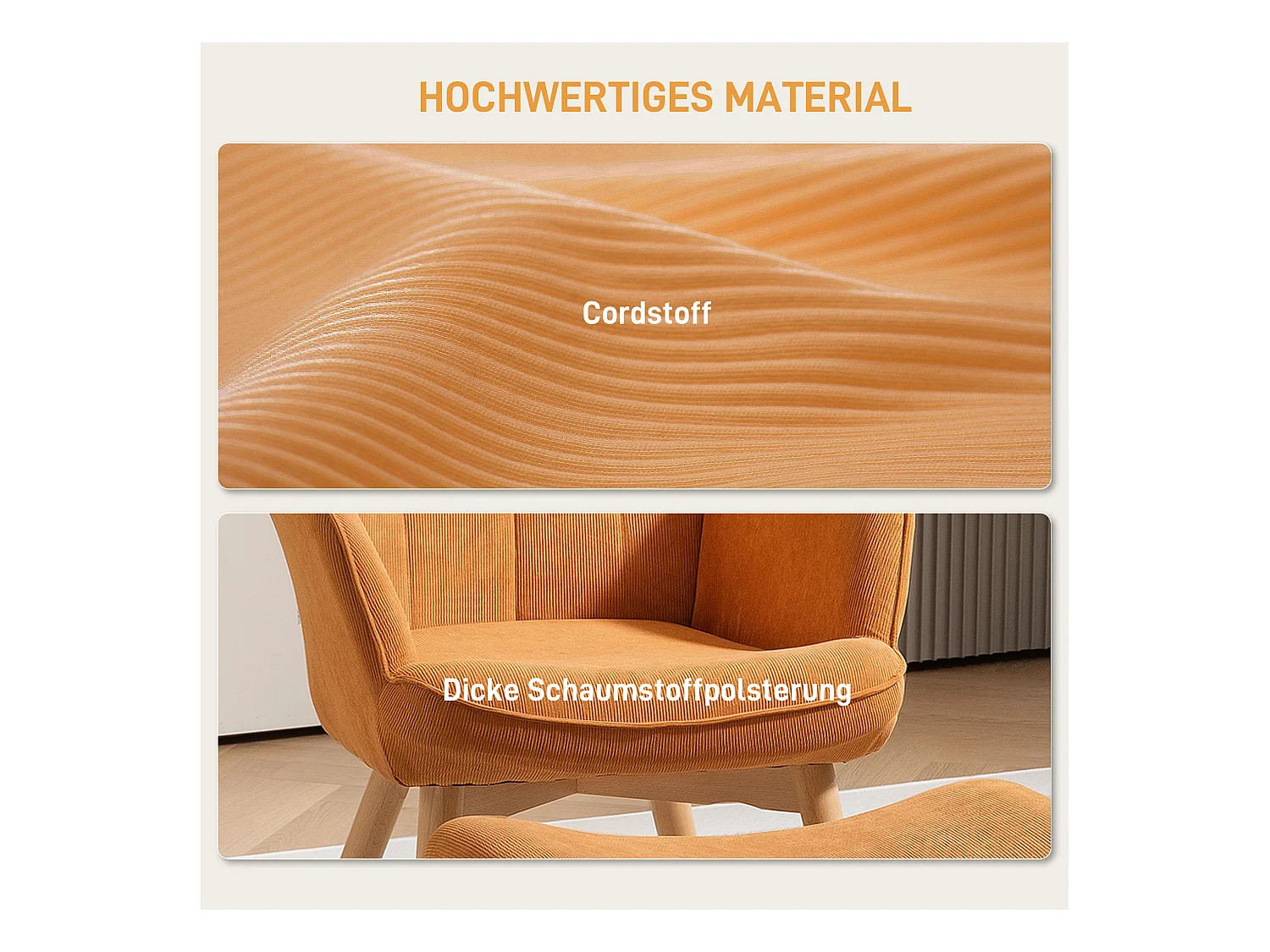 Fauteuil oreille avec pouf velours marron chaise lounge design moderne salon 72x80x101 cm