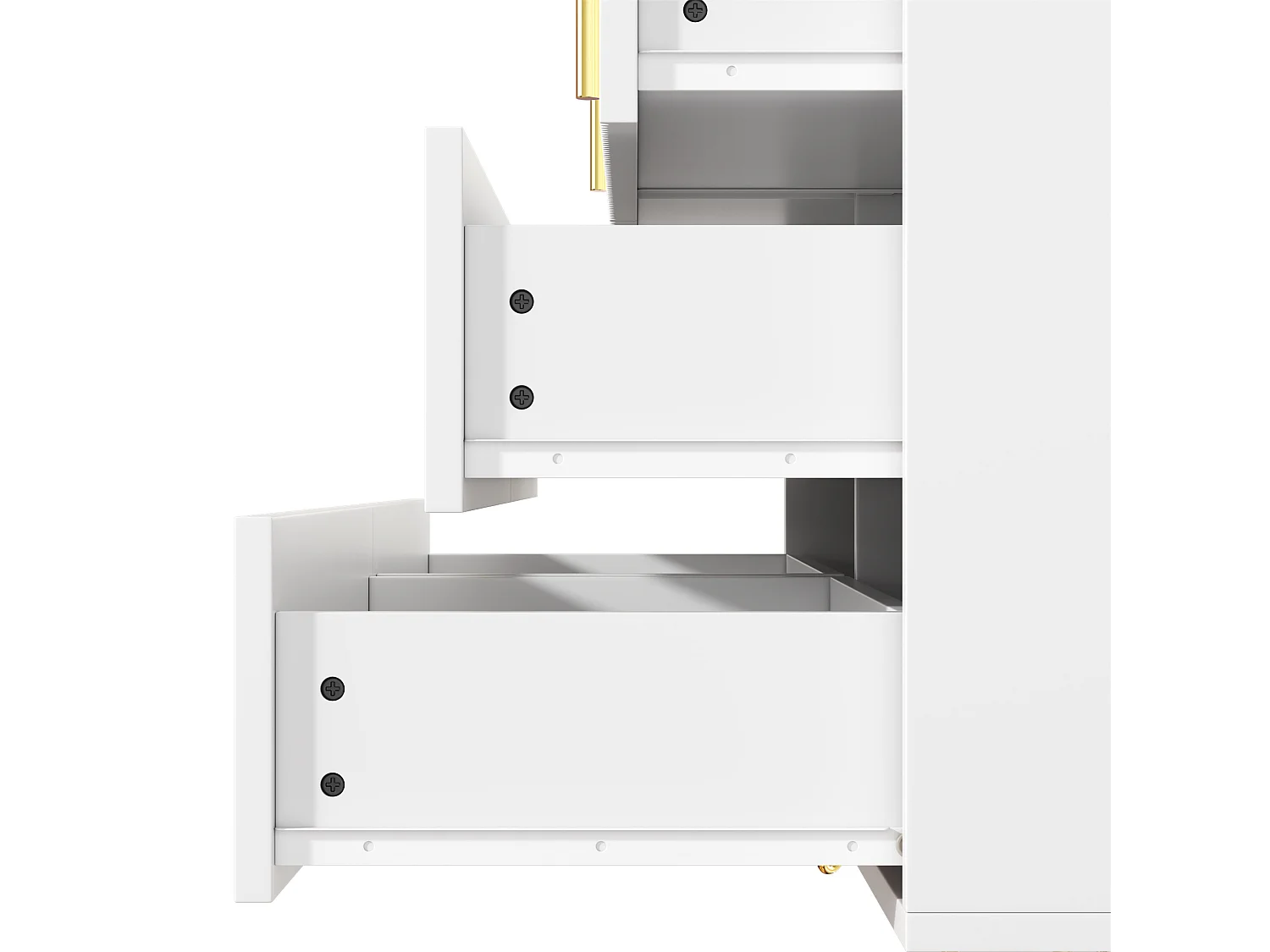 Aparador diseño panel madera ondulado almacenaje 6 cajones salón comedor blanco oro 120x77x40 cm