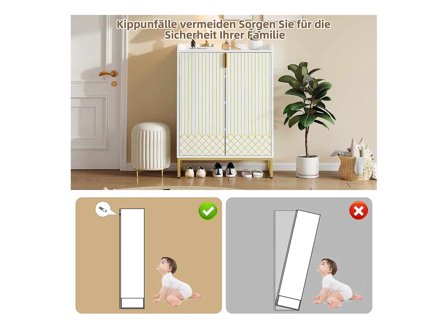 Zapatero de MDF blanco mate con 4 estantes, diseño moderno, entrada 75x37x105 cm