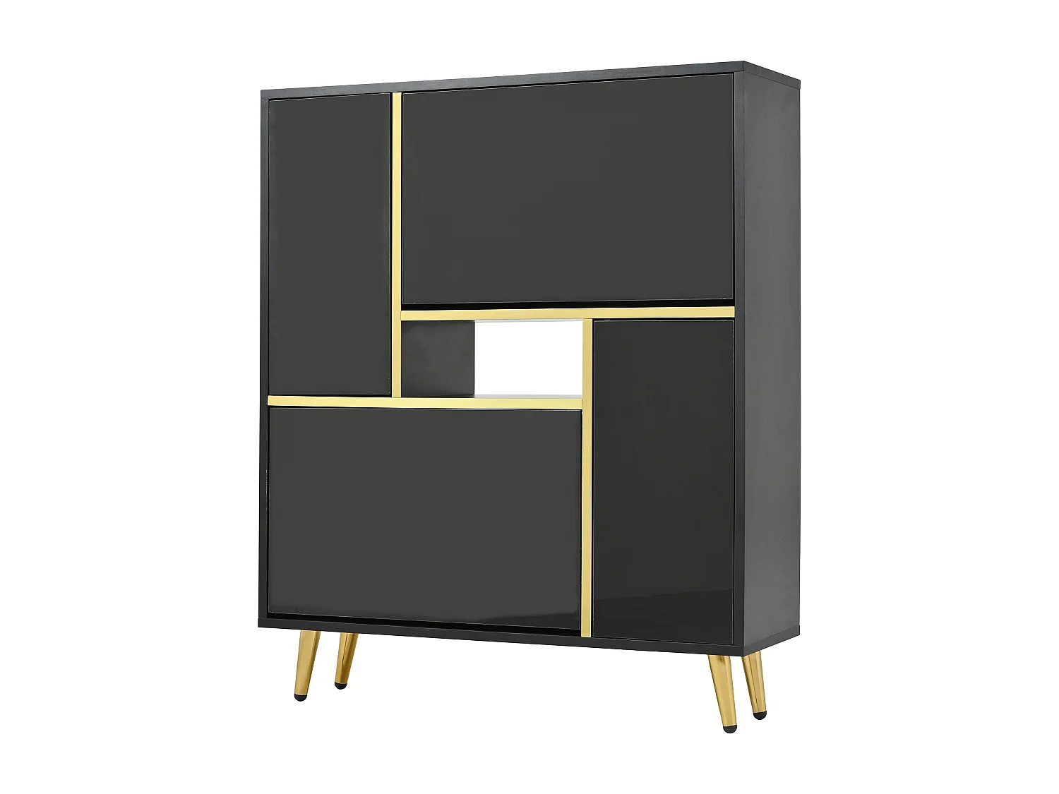 Sapateira de madeira preta LED 16 cores design moderno entrada de armazenamento 80x25x96 cm