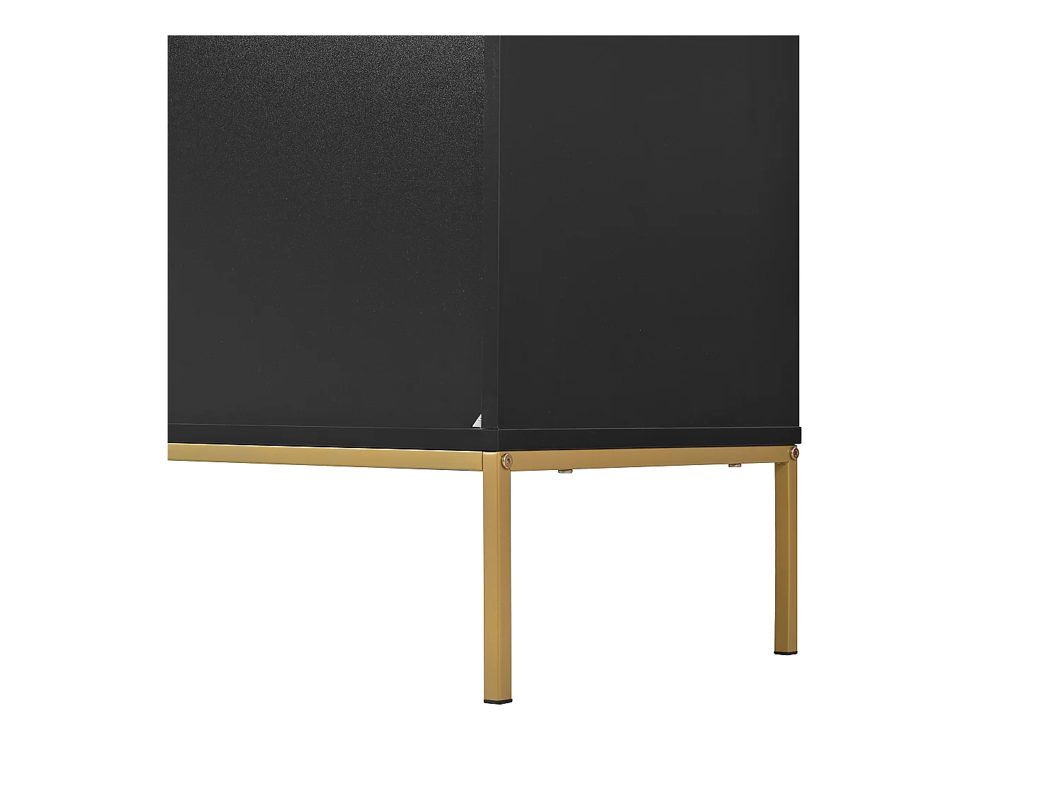 Aparador de madeira de metal preto dourado estilo moderno 150x40x80cm com pernas altas