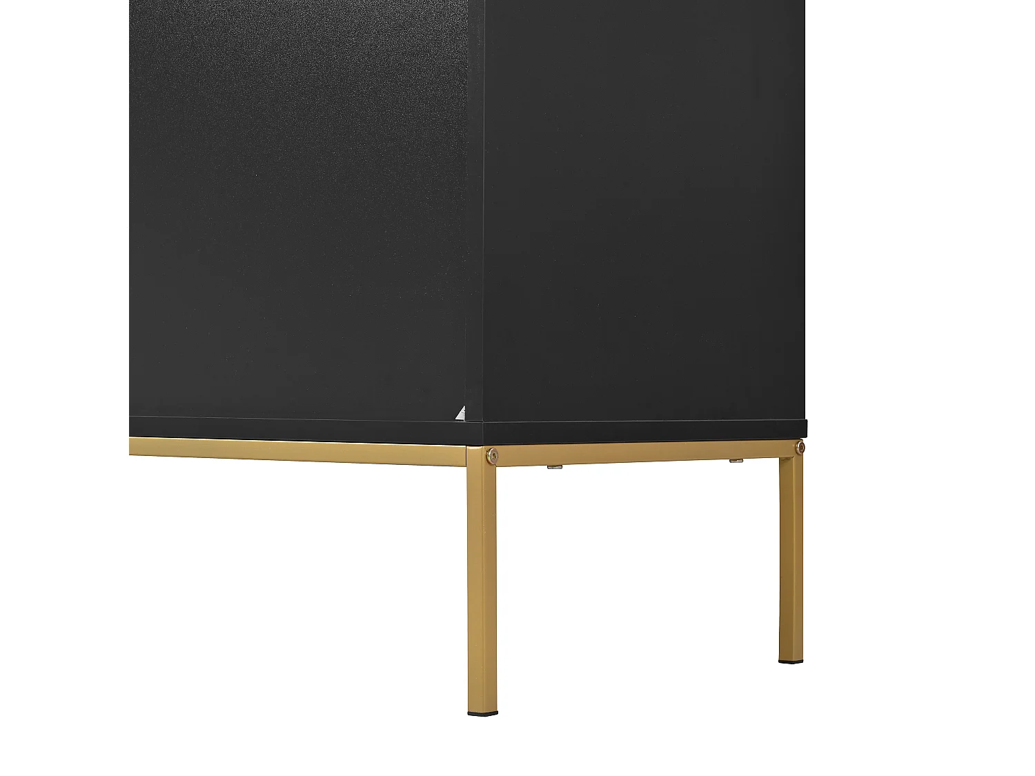 Aparador de madeira de metal preto dourado estilo moderno 150x40x80cm com pernas altas