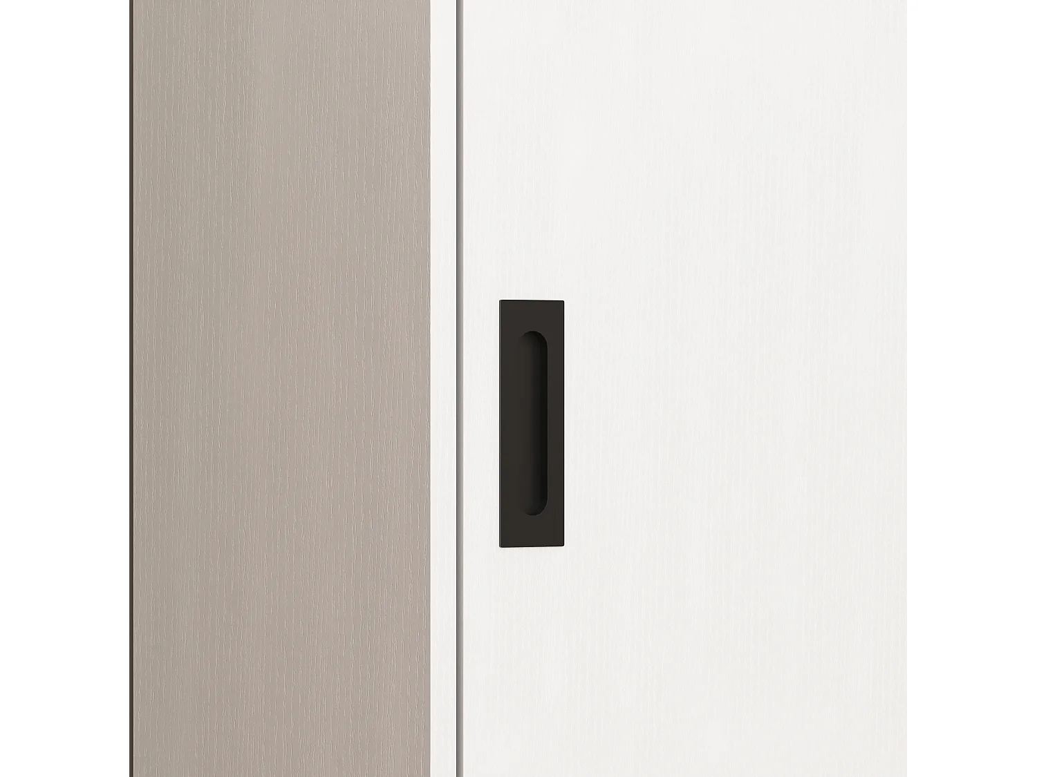 Aparador moderno de madera blanca con puertas de cristal estriado y 3 cajones para salón y entrada.