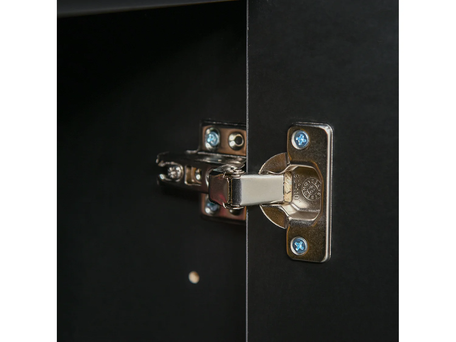 Mueble de almacenaje para salón dormitorio 2 cajones 2 puertas con balda negro 117x36x74 cm