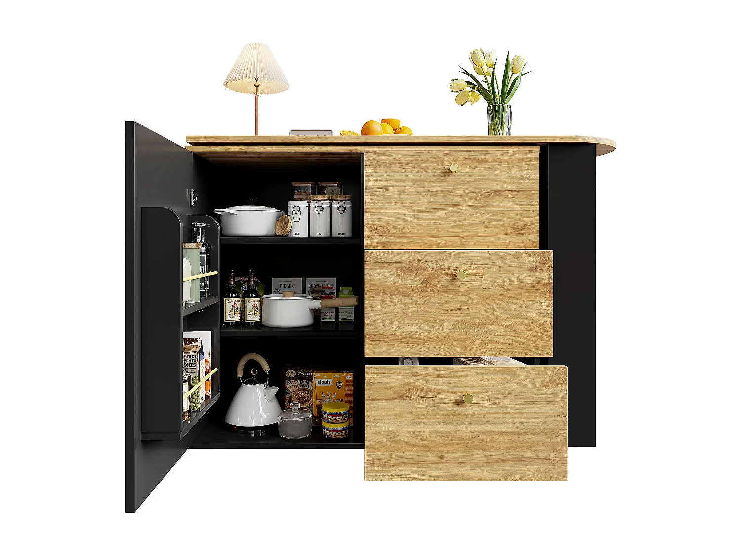 Tavolo da bar moderno MDF allungabile 138-204cm con rotazione di 360° e diverse varianti cucina salone