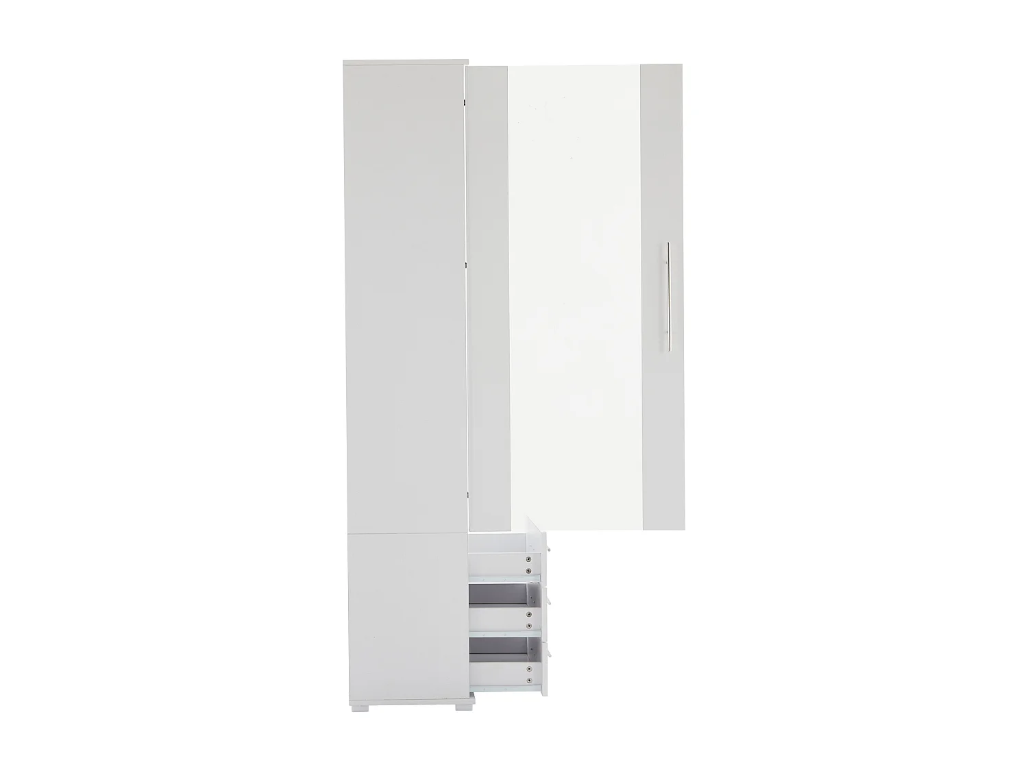 Móvel expositor LED branco MDF 3 gavetas com porta de vidro armazenamento exposição sala de estar 180cm