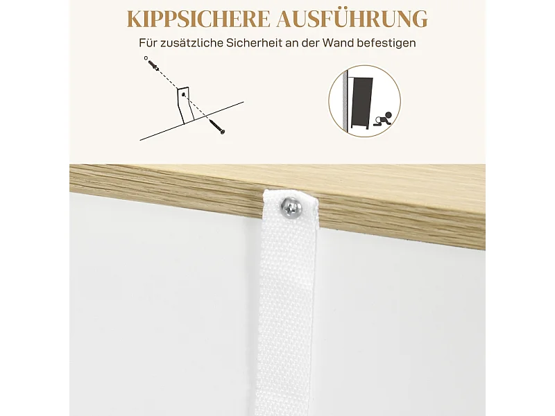 Móvel de arrumação para cozinha e sala de jantar em madeira com 1 gaveta 105x30x81,5 cm branco