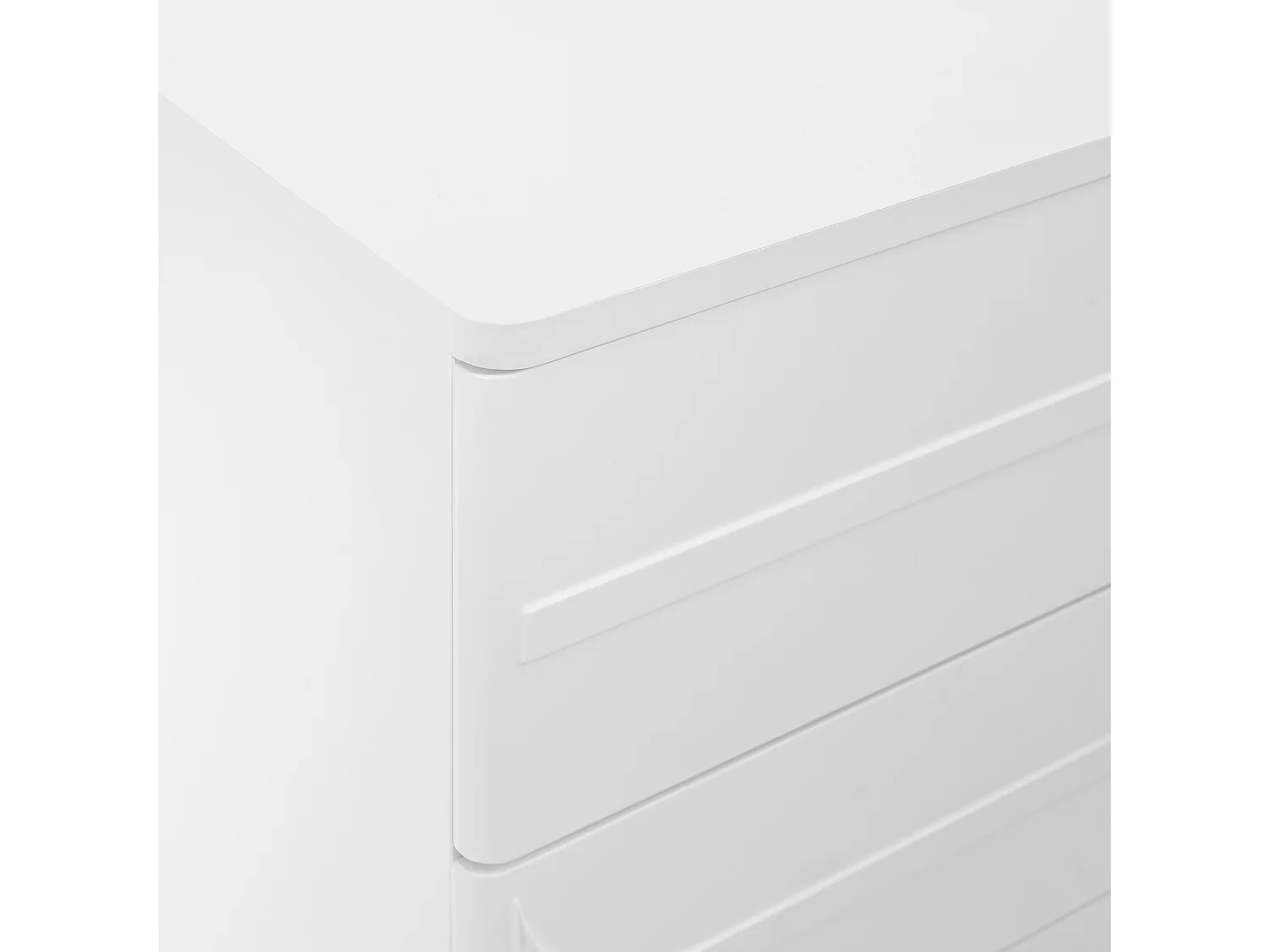 Cómoda de MDF blanco con 5 cajones, diseño gofrado, patas de metal para dormitorio y salón, 60x40x109 cm