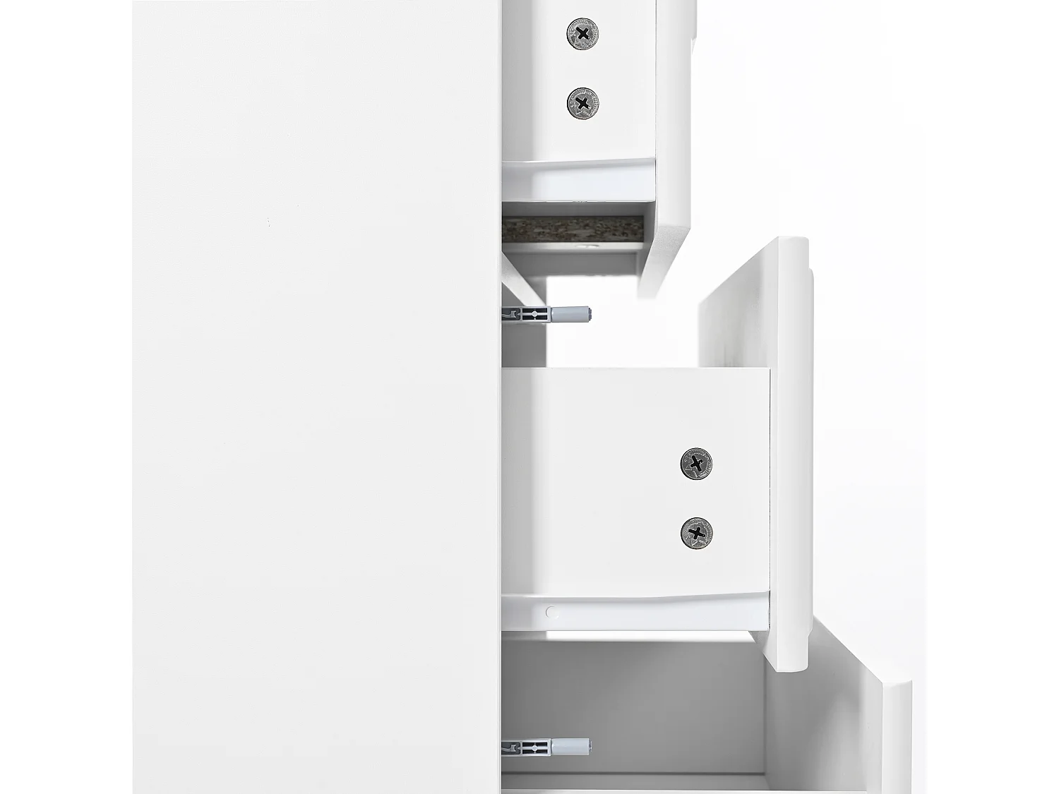 Cómoda de MDF blanco con 5 cajones, diseño gofrado, patas de metal para dormitorio y salón, 60x40x109 cm