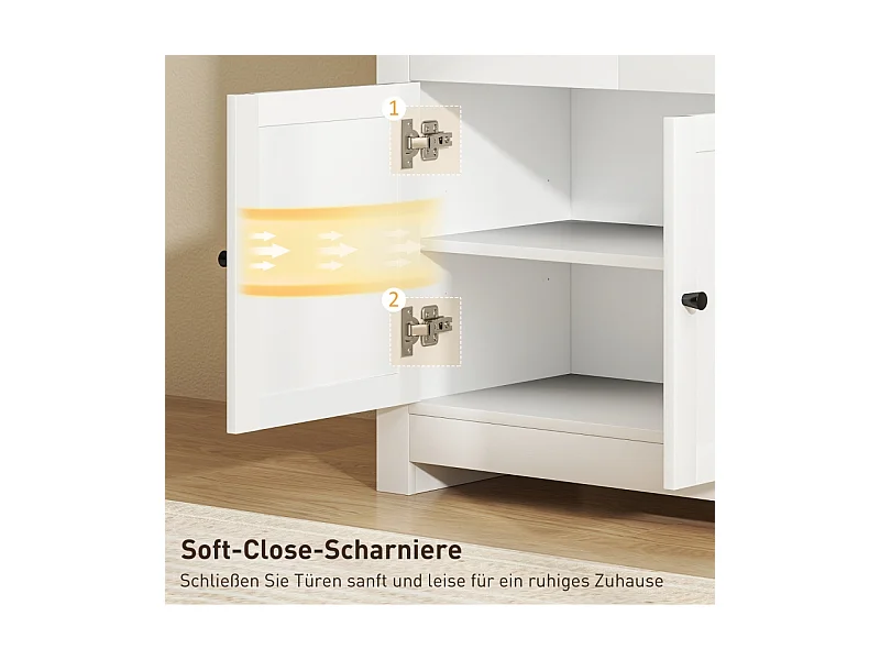 Buffet MDF 2 cassetti 2 portes étagères réglables salon chambre blanc 79 cm