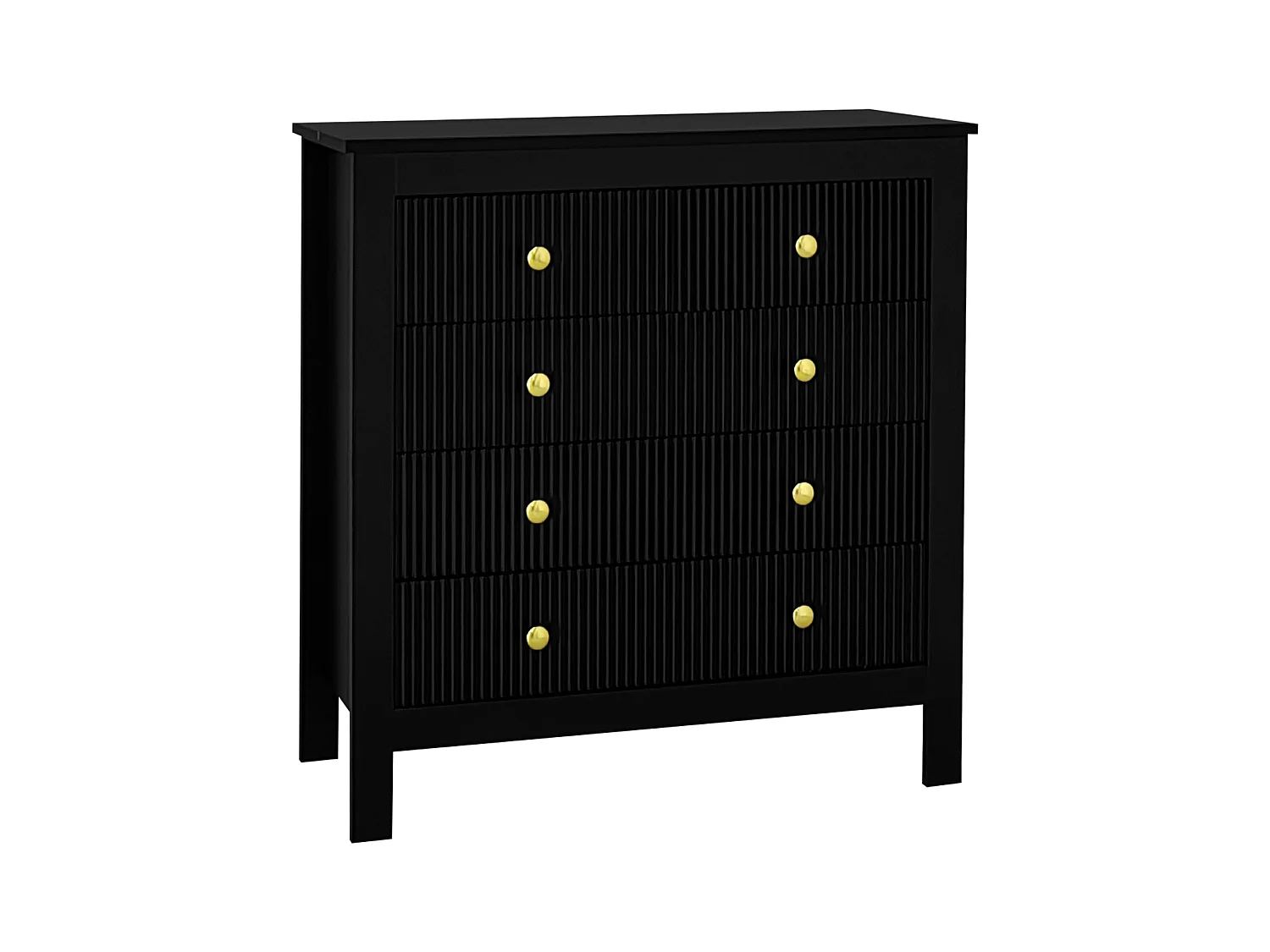 Comò 5 cassetti bois noir rangement chambre salon design élégant 79x80,5x39,5 cm